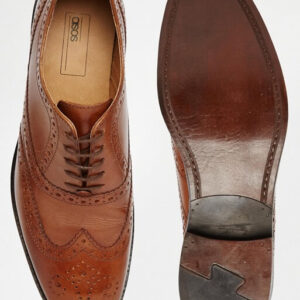 ASOS Oxford Brogue Shoes in Tan Leather